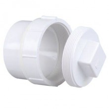 ADAPTER CLEAN OUT 4 W/PLUG PVC PLU1046