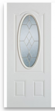 36x80 Metal Door 2 Panel with Glass #IBIG12